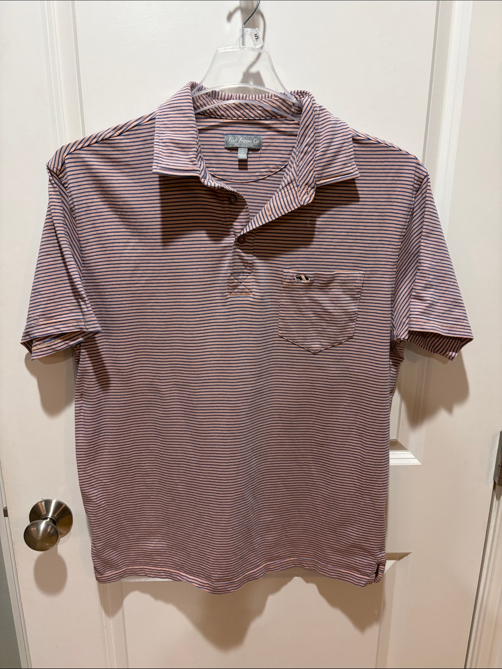 Fish Hippies Pink & Blue Stripe Chest Pocket Polo